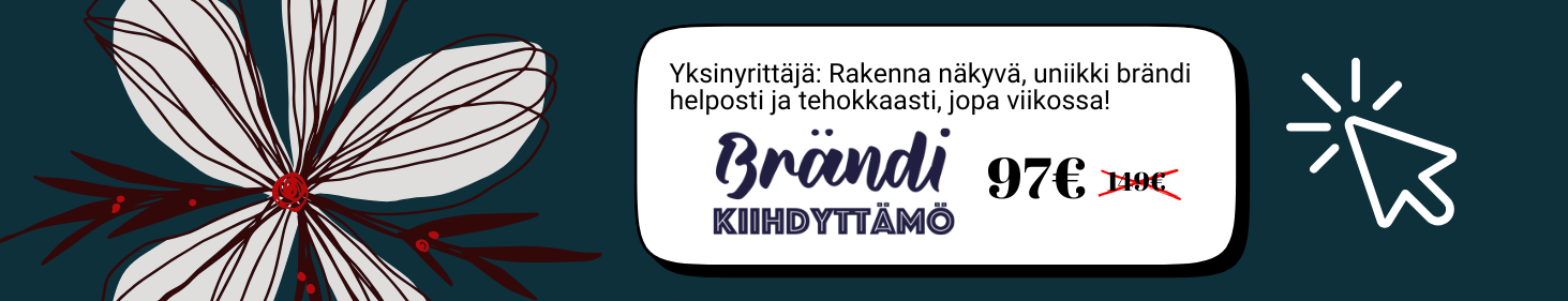 Brändikiihdyttämä verkkokurssi yksinyrittäjille brändin suunnitteluun